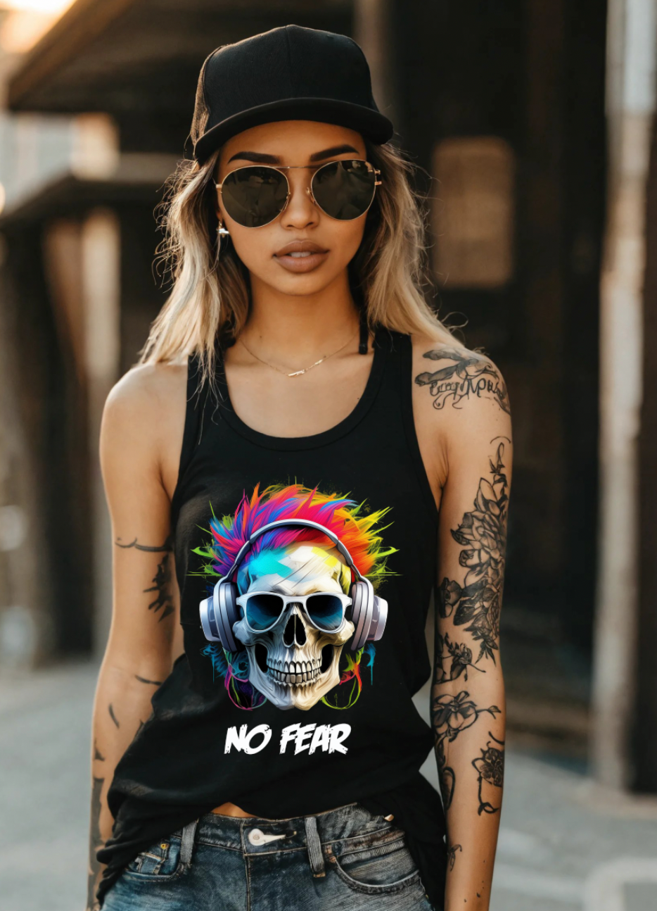 Skull No Fear Tank Top | Grooveman Music