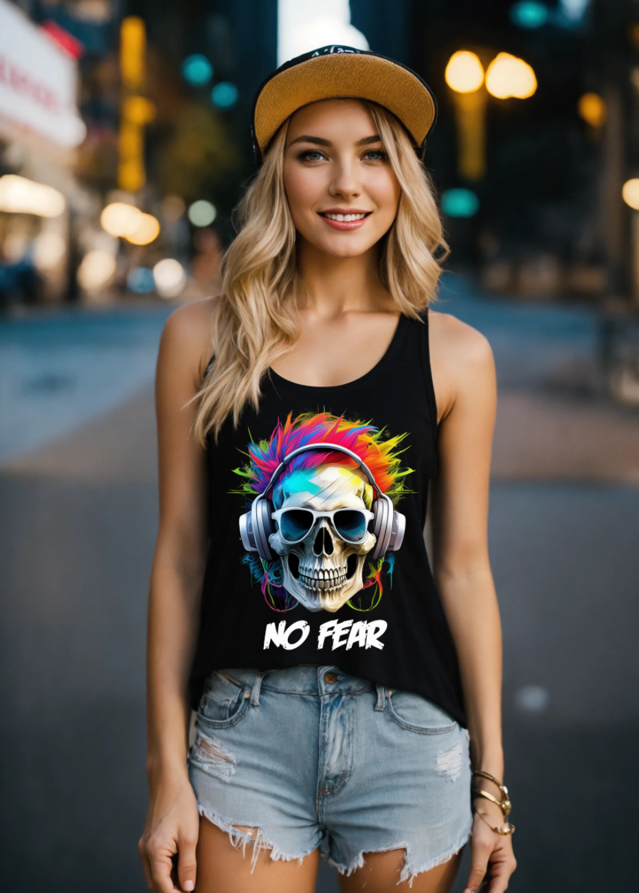 Skull No Fear Tank Top | Grooveman Music