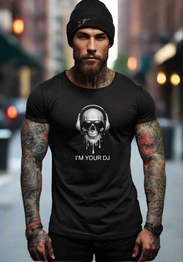 Skull I'm Your DJ Black Collection Art Exclusive T-Shirts | Grooveman Music