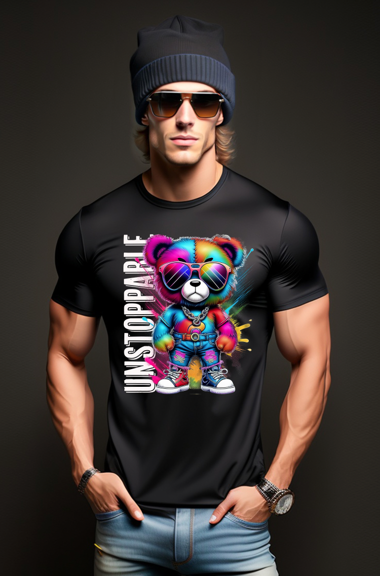 Teddy Unstoppable Art T-Shirt - Unique and Exclusive Design | Grooveman Music TM"