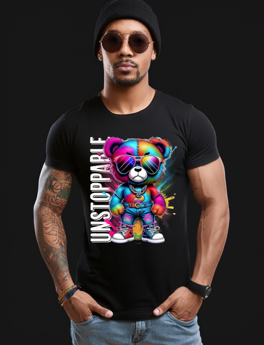 Teddy Unstoppable Art T-Shirt - Unique and Exclusive Design | Grooveman Music TM"