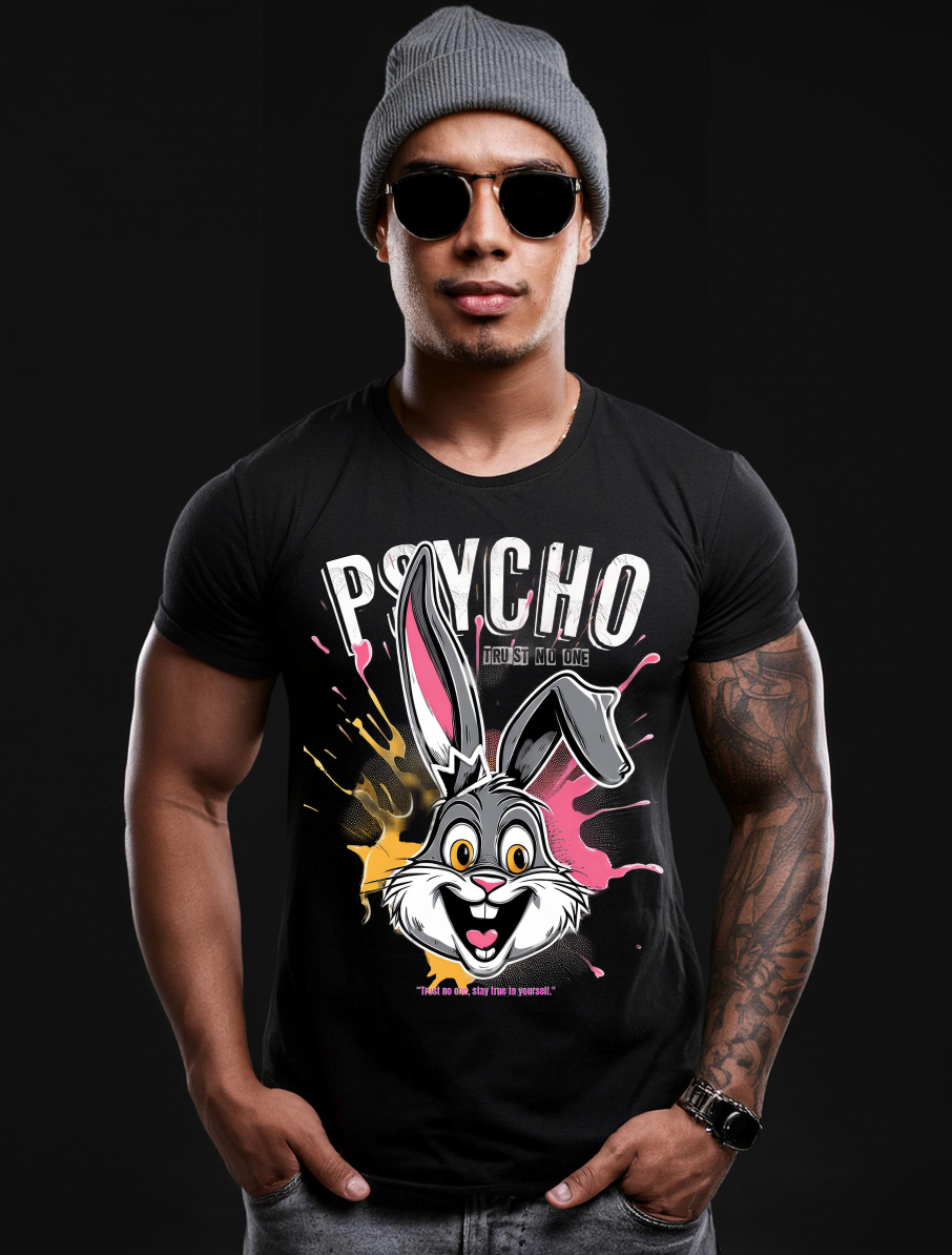 Bunny Psycho Art Exclusive T-Shirts | Grooveman Music TM