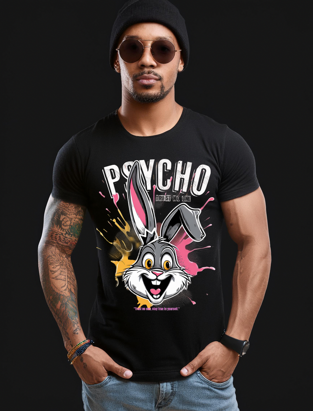 Bunny Psycho Art Exclusive T-Shirts | Grooveman Music TM