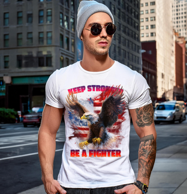 Eagle Keep Stronger Be a Fighter Art T-Shirts | GM TM