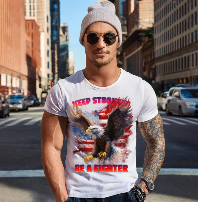 Eagle Keep Stronger Be a Fighter Art T-Shirts | GM TM