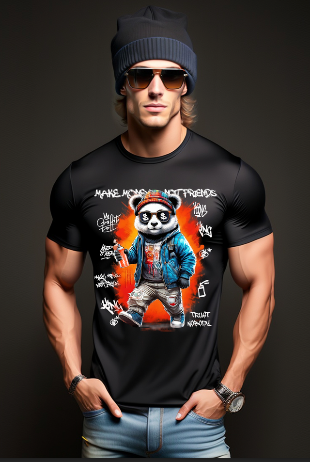 Panda Make Money Art T-Shirts | GM Trademark