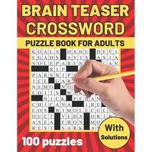 Brain Teaser Crossword Puzzle Book for Adults: Large Print Crossword - Suitable for all levels - Crossword Puzzles for Seniors and Teens - BIG Font, A - Paperback