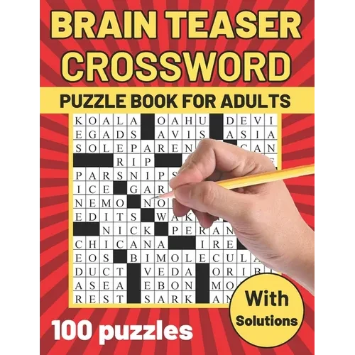 Brain Teaser Crossword Puzzle Book for Adults: Large Print Crossword - Suitable for all levels - Crossword Puzzles for Seniors and Teens - BIG Font, A - Paperback