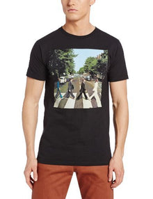 Men'S The Beatles Abbey Road Distressed T Shirt, Black, Large [T-Shirt]