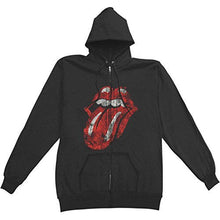 The Rolling Stones Men'S Rolling Stones Distressed Tongue Zip-Up Hoodie, Black, X-Large [T-Shirt]