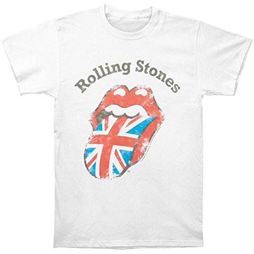Men'S The Rolling Stones Distressed Union Jack T-Shirt,White,Small [T-Shirt]