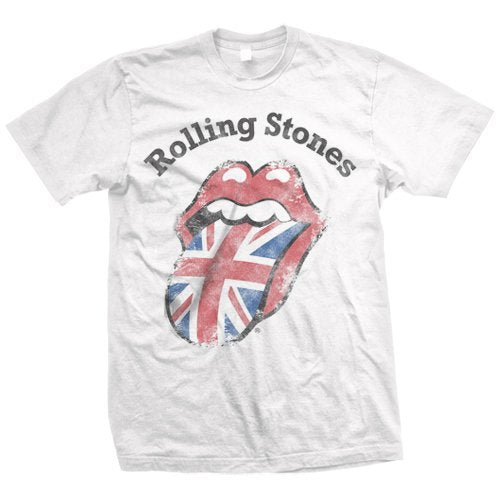 The Rolling Stones - Men'S The Rolling Stones Distressed Union Jack T-Shirt,White,X-Large [T-Shirt]