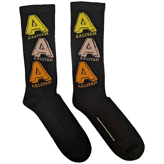 Aaliyah Tricolour Logo Socks