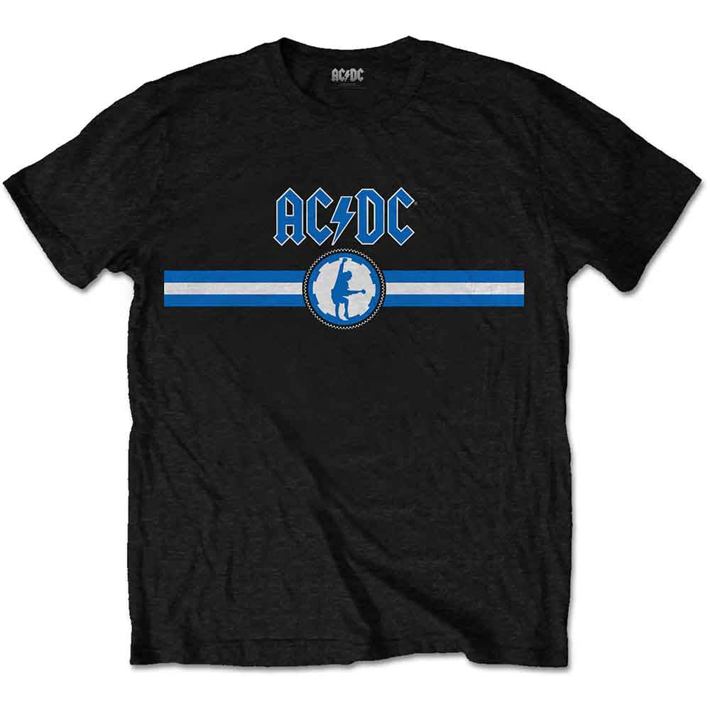 AC/DC - Camiseta con rayas y logo azul