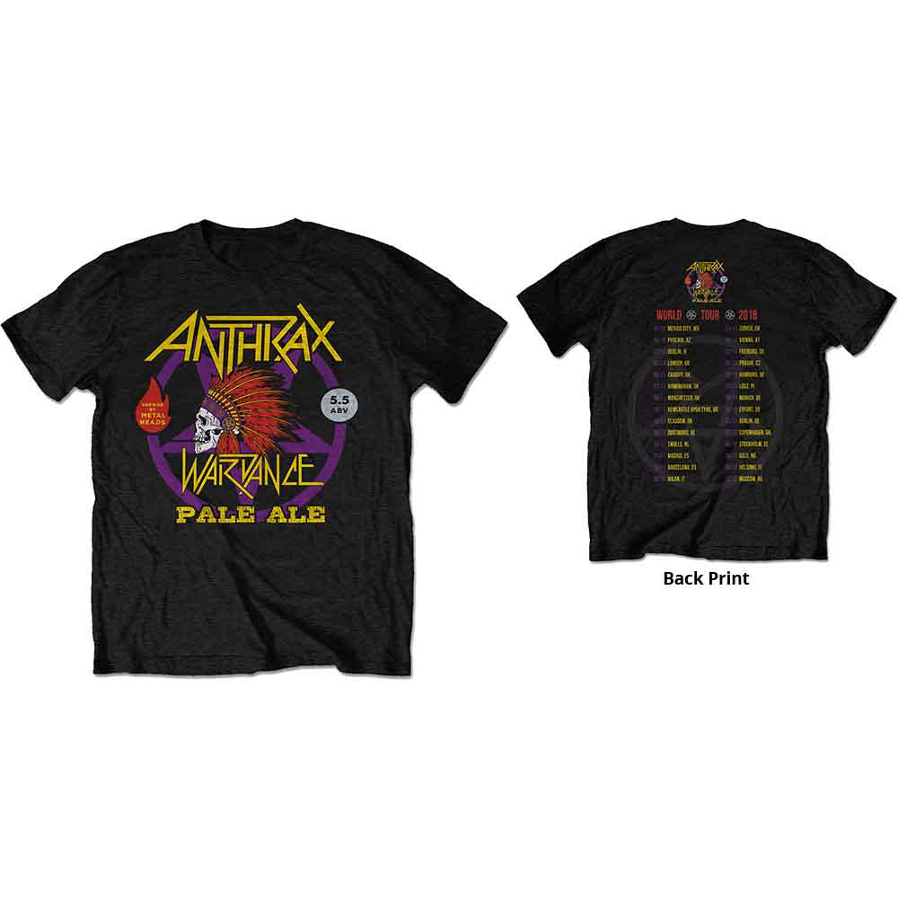 Camiseta de la gira mundial de Paul Ale de Anthrax - War Dance 2018