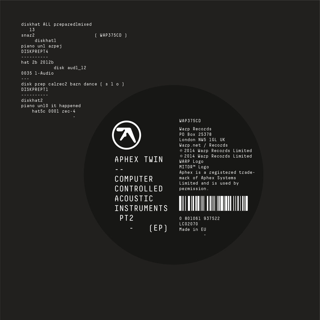 Aphex Twin - Instrumentos acústicos controlados por ordenador pt 2 EP [CD]