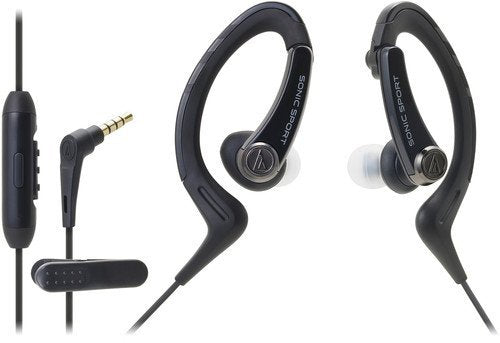 ATH-SPORT1ISBK - SonicSport in-ear headphones with mic/in-line controls for compatible iPod/iPhone/iPad products, black [Speakers]