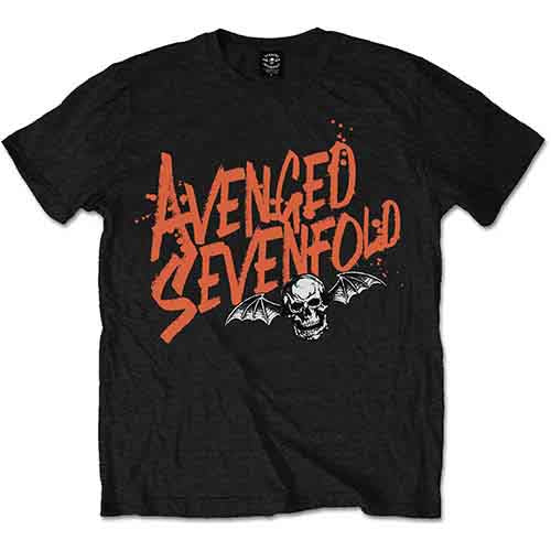 Avenged Sevenfold - Camiseta con salpicaduras de naranja