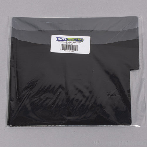 Bags Unlimited DLPP40K5PK - 12 Inch LP Divider Cards - 40 Guage - 5 Pack (Black) [LP Divider Card]