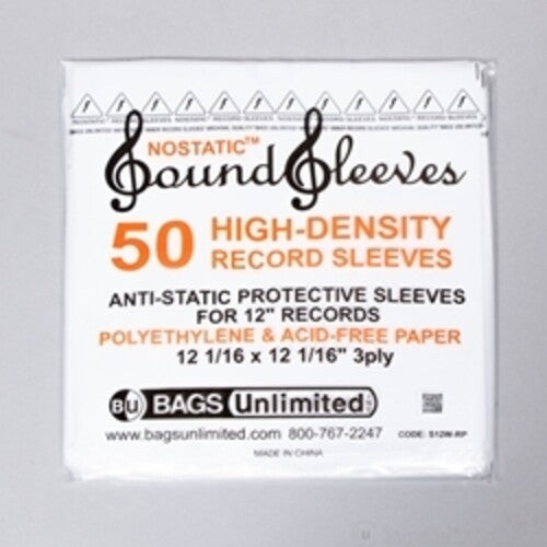 Bags Unlimited S12W-RP - 12 Inch LP Record Inner Sleeve - 50 Pack (White) [Innersleeves]