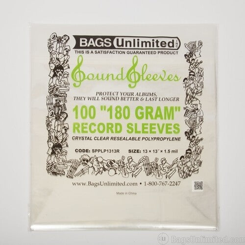 Bags Unlimited - Bags Unlimited SPPLP1313R - 12 Inch 180G LP Jacket Sleeve - Resealable - 100 CNT [Sleeves]