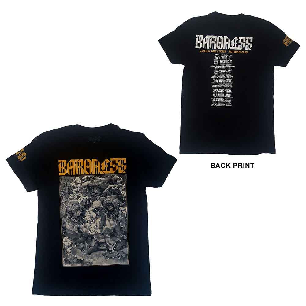 Baronesa - Camiseta con fecha dorada y gris