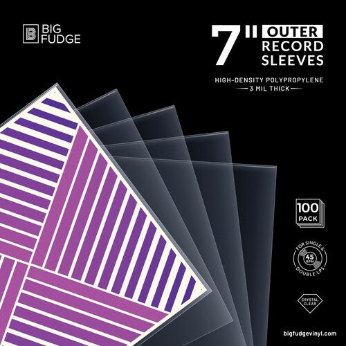 Big Fudge BFOS7x100US 7-inch 45RPM Vinyl Record Outer Sleeves 7.42x7.42 High-Density Polyprolylene 100 Pack Crystal Clear [Sleeves]
