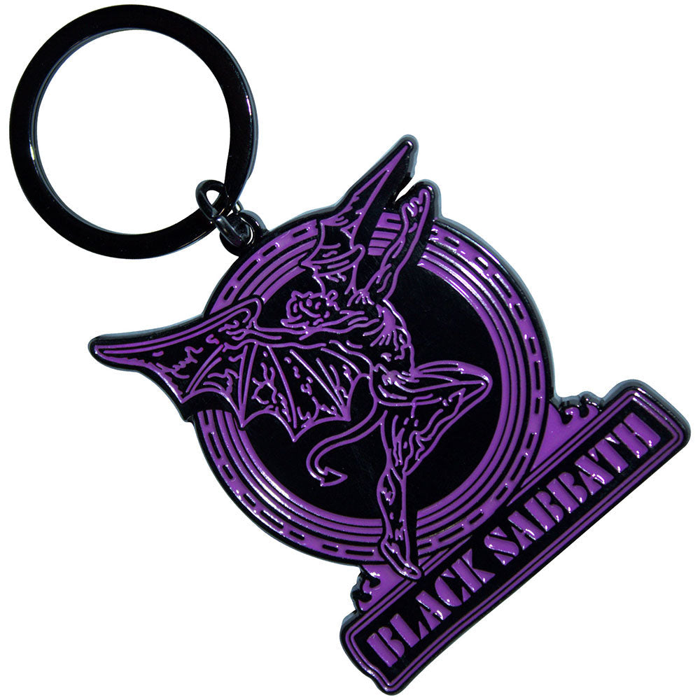 Black Sabbath Purple Text Logo & Daemon [Keychain]