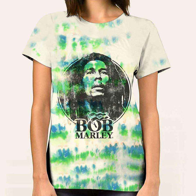 Bob Marley - Camiseta con el logotipo en blanco y negro