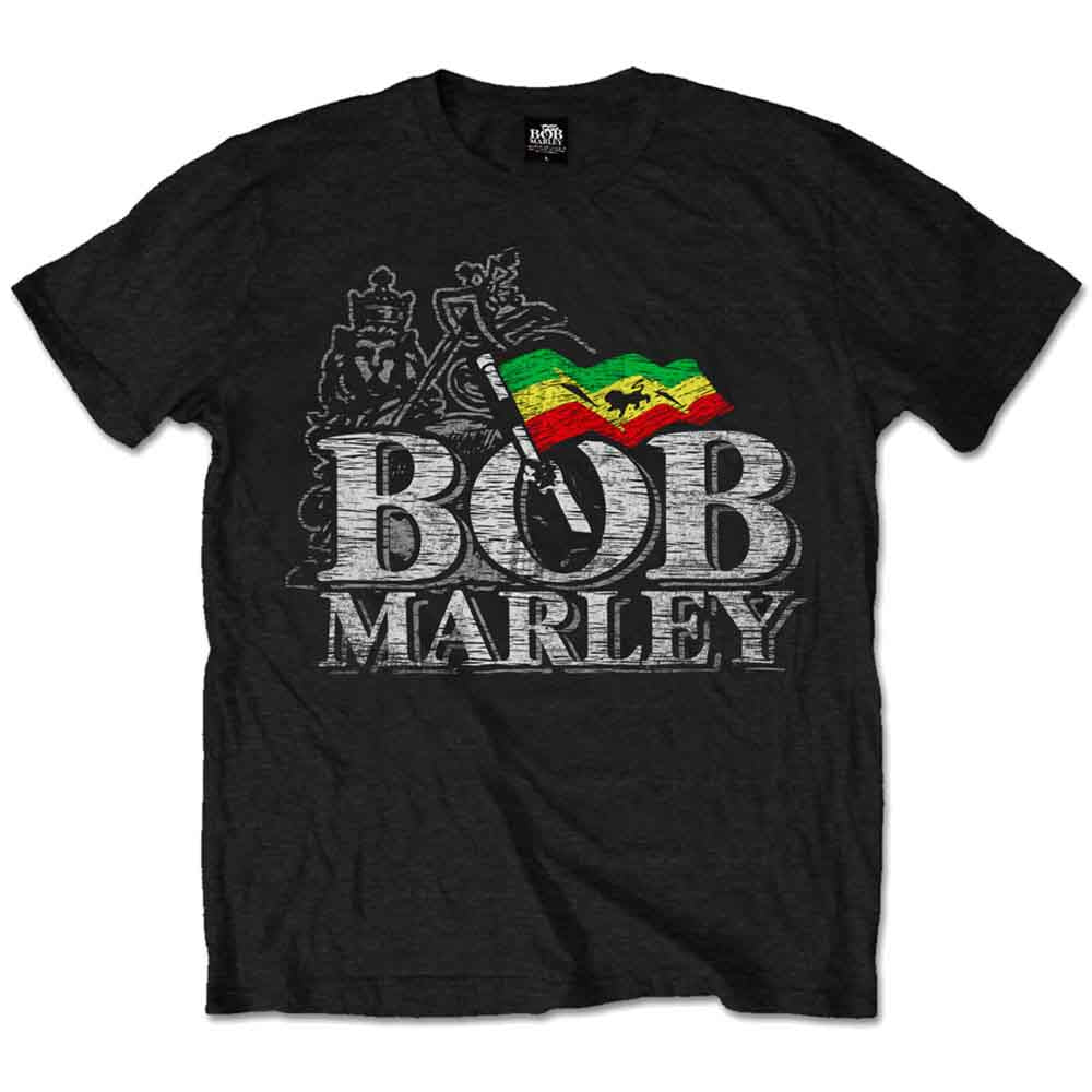 Bob Marley - Camiseta con el logotipo desgastado