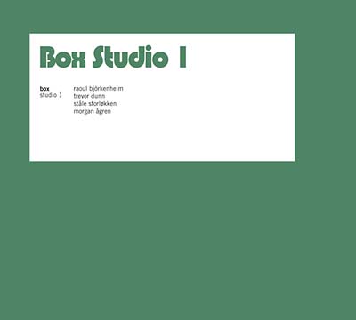 BOX - Studio 1 [CD]