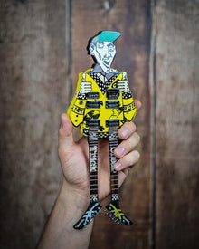 Rick Nielsen Cheap Trick 1983 Hamer Uncle Dick Doubleneck Mini Guitar Replica Collectible (Large Item, Collectible, Figure) [Action Figure]