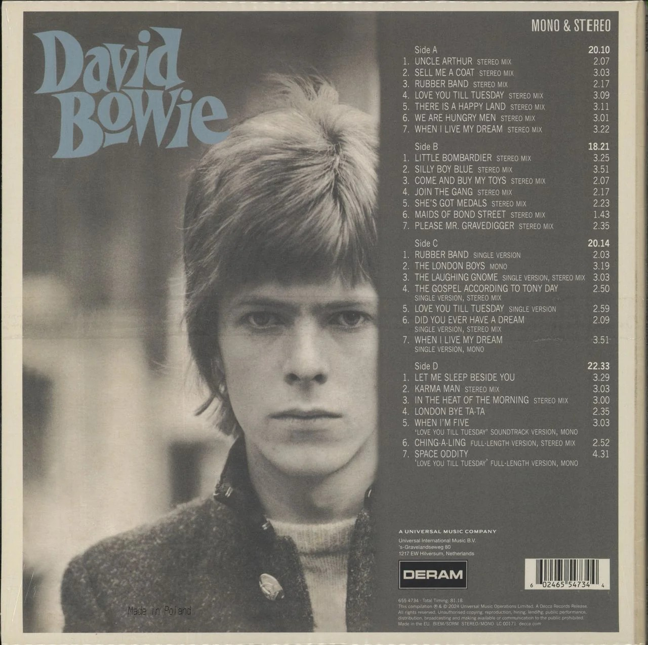 David Bowie (Limited Edition, Cream & Green Swirl Colored Vinyl) (2 Lp's) [Vinyl]