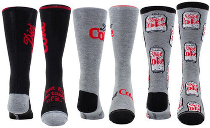 Diet Coke - Perri's - Diet Coke - Can Gift Tube - Crew Socks (Assorted Styles 3 Pack Gift Box) (Socks, Gift Set, 3 Pack) [Socks]