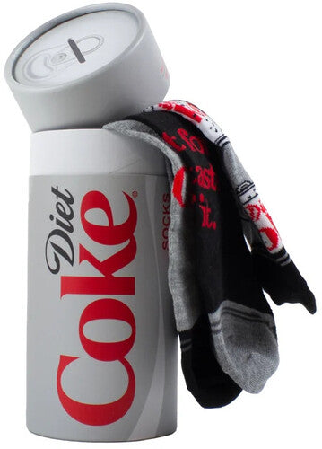 Diet Coke - Perri's - Diet Coke - Can Gift Tube - Crew Socks (Assorted Styles 3 Pack Gift Box) (Socks, Gift Set, 3 Pack) [Socks]