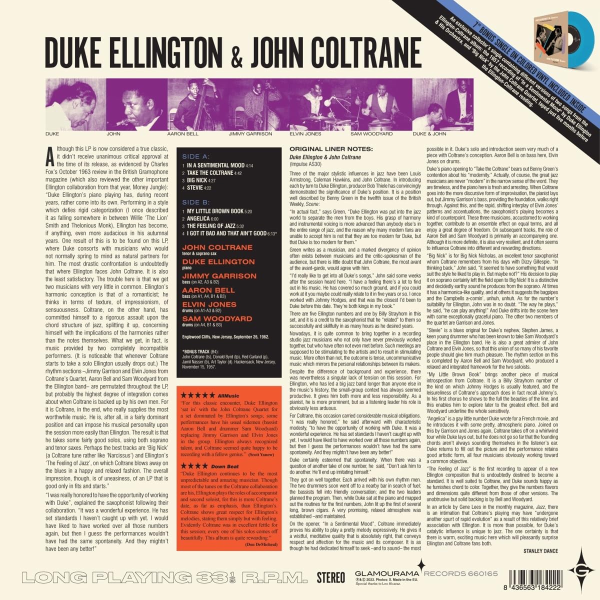 Duke Ellington & John Coltrane (180 Gram Blue Colored Vinyl with Bonus 7-Inch) [Import] [Vinyl]