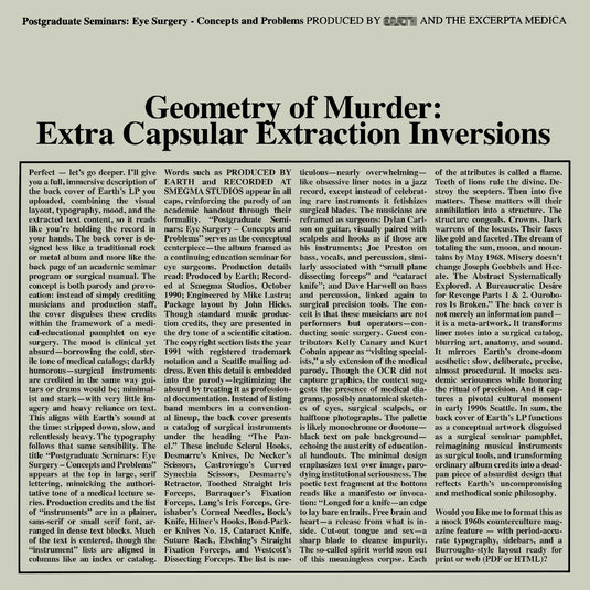 Geometry Of Murder: Extra Capsular Extraction Inversions (Crystal Clear Vinyl) [Vinyl]