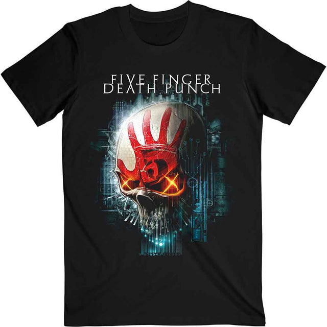 Camiseta de Five Finger Death Punch con calavera de interfaz