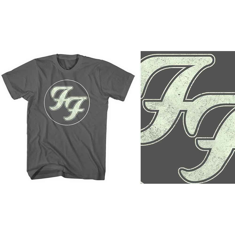 Foo Fighters - Camiseta con el logotipo de FF en dorado