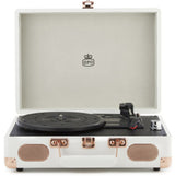 GPO Retro GPOSOHOWH SOHO Portable Briefcase Turntable - White (Large Item, Built-In Speakers, White) [Turntable]