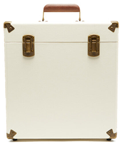 GPO Retro SWB18CT 12" Vinyl Record Case 35 Cnt Capacity Removable Lid - Cream / Tan [Turntable Accessories]