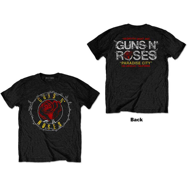 Camiseta de Guns N' Roses con el círculo de rosas de Paradise City