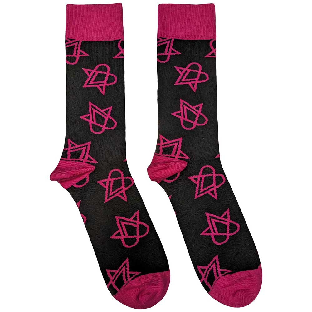 Mini Pink Heartagrams [Socks]