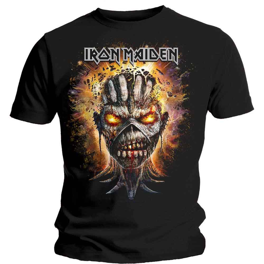 Iron Maiden - Camiseta con cabeza explosiva de Eddie