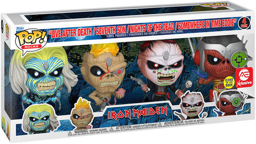 FUNKO POP! ROCKS: Iron Maiden - Eddie 4PK Glow in the Dark Box Set (AE Exclusive) [Action Figure]