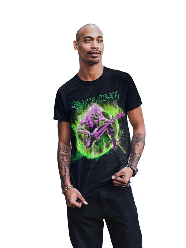 Iron Maiden Green Guitar T-Shirt