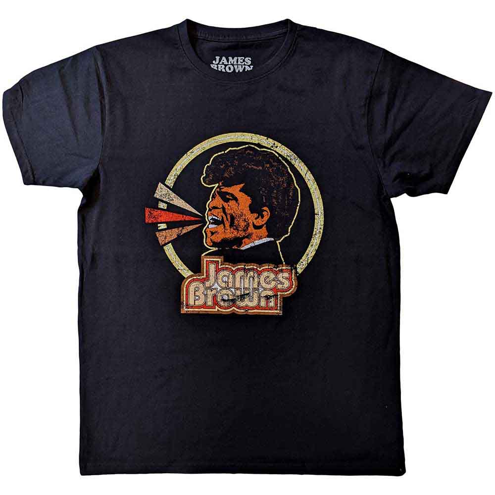 James Brown - Camiseta con círculo y logotipo