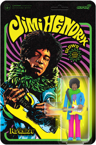 Super7 - Jimi Hendrix ReAction - Jimi Hendrix (Blacklight) [Are You Experienced] (Collectible, Figure, Action Figure) [Action Figure]