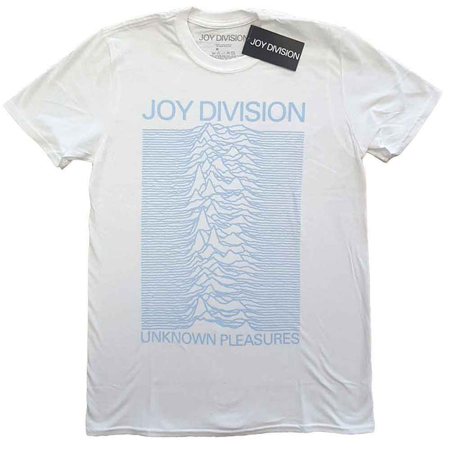 Joy Division - Unknown Pleasures Camiseta azul sobre blanco