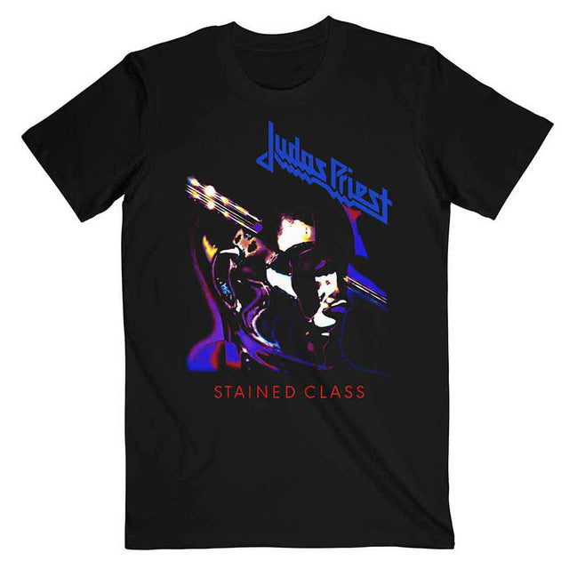 Camiseta de Judas Priest con estampado morado de la clase Stained